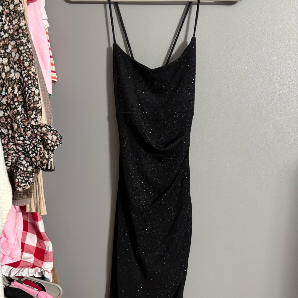 Elegant Black Glitter Dress